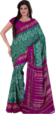 

Jiya Self Design, Printed Fashion Silk Saree(Green, Multicolor)