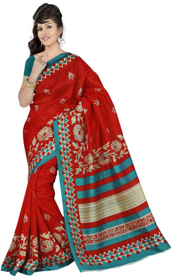 

Parisha Printed Daily Wear Art Silk Saree(Red)