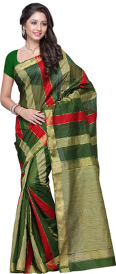 

Mimosa Woven Kanjivaram Handloom Banarasi Silk Saree(Green), Olive