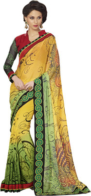 

Saara Self Design Fashion Georgette Saree(Yellow, Green)
