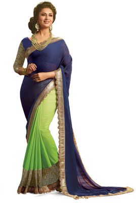 

Ridham Sarees Embroidered, Embellished Bollywood Georgette Saree(Multicolor)