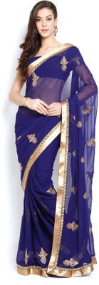 

Soch Embroidered Fashion Georgette Saree(Blue), Navy blue