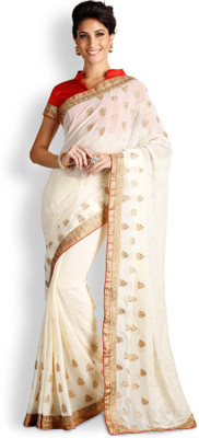 

Soch Embroidered Fashion Chiffon Saree(White), Off white