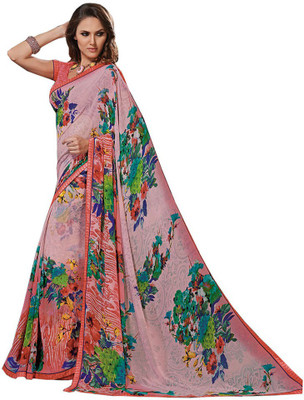 

Indian Wear Online Printed Fashion Pure Chiffon Saree(Multicolor), Multicolor472