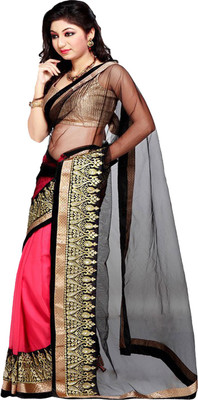 

Sanju Sarees Embroidered Fashion Net Saree(Pink