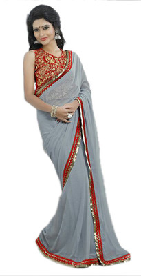 

Party Wear Dresses Embroidered Fashion Georgette Saree(Multicolor)