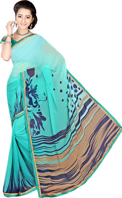 

Khushali Self Design, Printed, Embellished Fashion Georgette Saree(Light Blue, Multicolor)