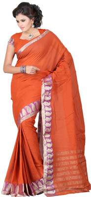 

It's Banii Woven Banarasi Cotton Saree(Orange)