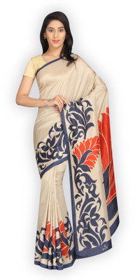 

Right Shape Printed Mysore Art Silk Saree(Beige)