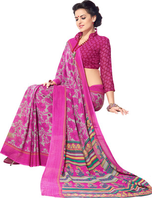 

Khushali Self Design, Printed Fashion Georgette Saree(Grey, Pink)