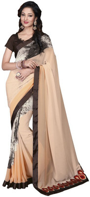 

Vishal Self Design Bollywood Georgette Saree(Orange, Blue), Blue;orange