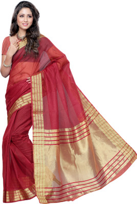 Mimosa Woven Kanjivaram Handloom Art Silk Saree(Maroon) available at flipkart for Rs.699