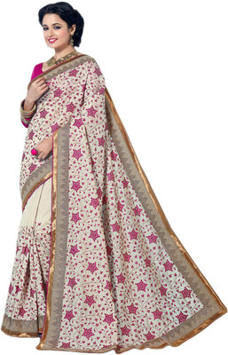 

M.S.Retail Self Design Fashion Handloom Jute Saree(White), Pink