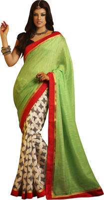 

Saara Printed Fashion Silk Saree(Green), Light green
