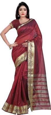 

Weavedeal Solid Banarasi Chanderi Saree(Maroon)