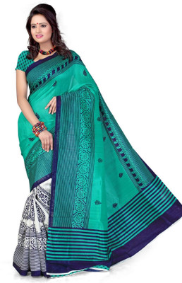 

Cenizas Printed Fashion Cotton Saree(Multicolor), Green