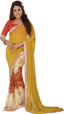

Brijraj Embellished Fashion Georgette Saree(Yellow, Green, White), Green;white;yellow