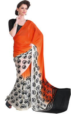 

Cenizas Printed Fashion Georgette Saree(Orange)