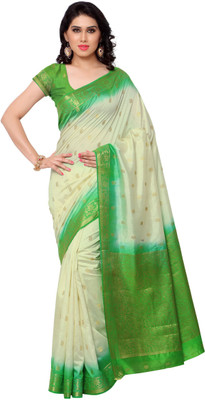 

Varkala Silk Sarees Woven Kanjivaram Raw Silk Saree(Green)