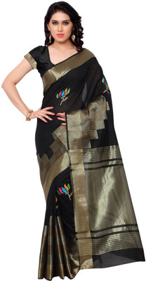 

Varkala Silk Sarees Woven Banarasi Saree(Black)