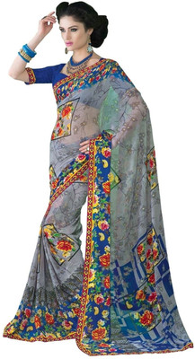 

Cenizas Printed Fashion Georgette Saree(Multicolor), Blue