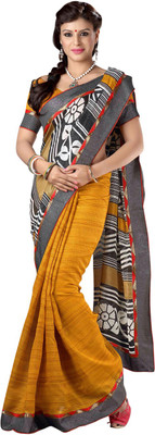 

Saara Printed Fashion Cotton Saree(Yellow, Grey), Grey;yellow