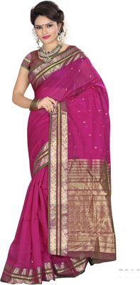 

Indianhandloom Woven Coimbatore Silk Cotton Blend Saree(Magenta)