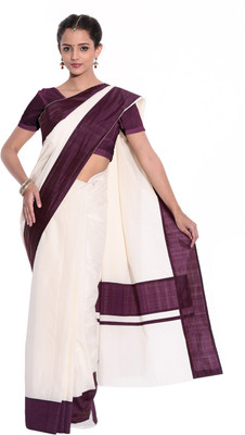 

Fashionkiosks Self Design Balarampuram Handloom Cotton Saree(Brown)