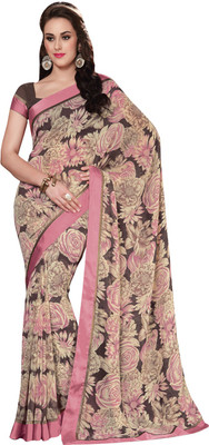 

Vishal Floral Print Fashion Georgette Saree(Brown)
