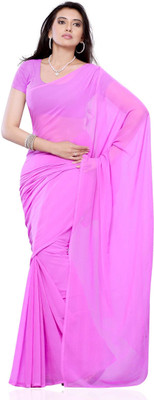 

JTInternational Solid Fashion Chiffon Saree(Pink)