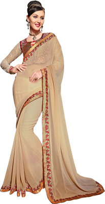 

Manthan Embroidered Daily Wear Georgette Saree(Beige)