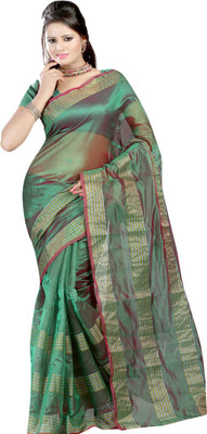 

Ansu Fashion Plain Fashion Silk Saree(Green)