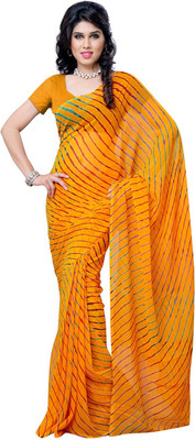 

JTInternational Striped Daily Wear Handloom Georgette Saree(Multicolor)