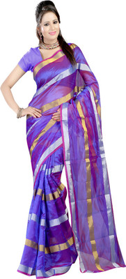 

Sanju Sarees Solid Fashion Silk Saree(Blue)