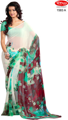 

Hi-Choice Graphic Print Daily Wear Georgette Saree(Multicolor), Green