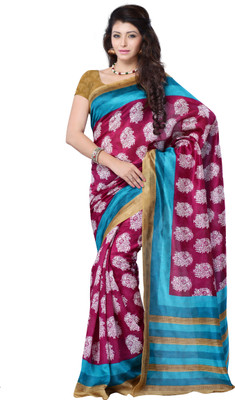 

JTInternational Geometric Print Fashion Jacquard Saree(Multicolor)