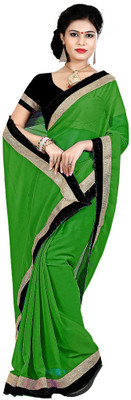 

Indian Wear Online Solid Fashion Chiffon Saree(Green)