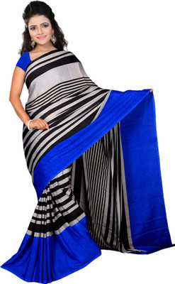 

Khoobee Self Design, Printed Fashion Silk, Crepe Saree(Multicolor, Blue), Blue;multicolor