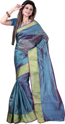 

Ansu Fashion Plain Fashion Art Silk Saree(Green)