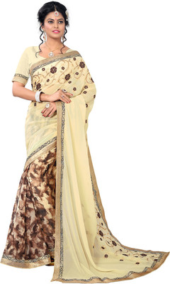 

Parisha Embroidered Daily Wear Georgette Saree(Beige, Multicolor), Beige & multicoloe