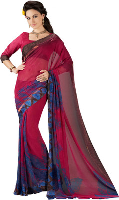 

Khoobee Self Design, Printed Fashion Crepe Saree(Magenta, Multicolor)