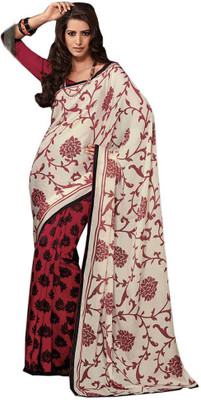 

Party Wear Dresses Printed Fashion Pure Chiffon Saree(Multicolor)