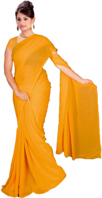 

Vardan Prints Plain Fashion Georgette Saree(Mustard)
