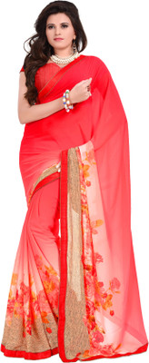 

Jiya Self Design, Printed Fashion Georgette Saree(Pink, Multicolor), Multicolor;pink