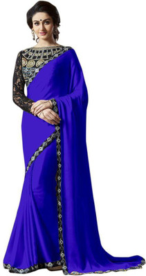 

Monika Silk Mill Embroidered Daily Wear Chiffon, Satin Saree(White), Purple