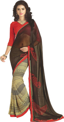 

PSHOPEE Printed Fashion Chiffon Saree(Red)