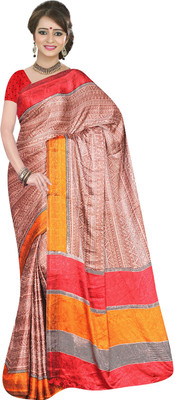 

Jiya Self Design, Printed Fashion Jacquard Saree(Brown, Multicolor)