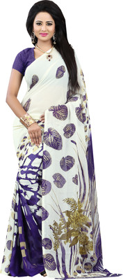 

Khushali Self Design, Printed Fashion Polyester Saree(Purple, White, Multicolor), Multicolor;purple;white