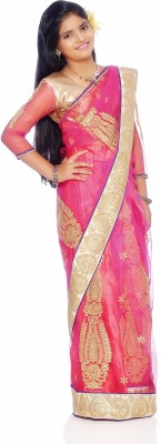 

Bhartiya Paridhan Self Design Fashion Net Saree(Pink