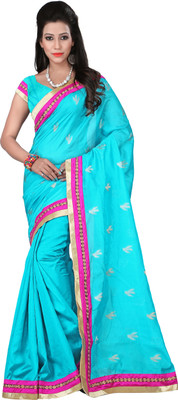 

Weavedeal Embellished Banarasi Art Silk Saree(Blue)